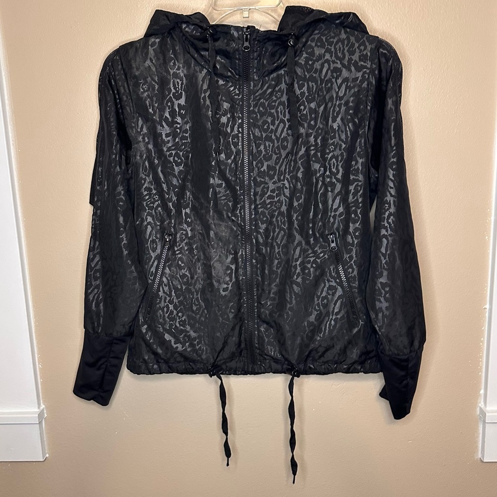 Zyia Active Black Leopard Print Women's Athletic Jacket Size Small Black - Picture 3 of 12